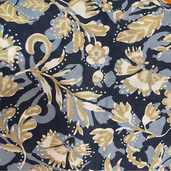 Lucky Brand Floral Embroidered Cottagecore Mini Dress Navy Beige White Size M - Picture 9 of 11